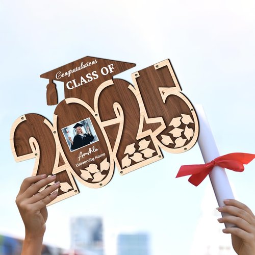 rcnujncx Graduation Decorations Class of 2025 GuestBook Alternatives Wood,Graduation Signature Collection Name for College High School Graduation Party Gifts (A2)