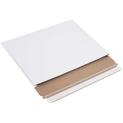 Stayflats Plus Gusseted Mailers, 12-1/2" x 9-1/2" x 1", White, 100/Case