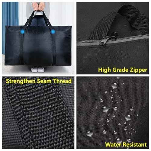 Extra Large Storage Bag for Moving Travel Bag Waterproof Large Moving Bag with Double Zippers and Reinforced Handles Large Capacity Duffle Bag for Moving Traveling Home Storage Packing, 2X160L, 39.37