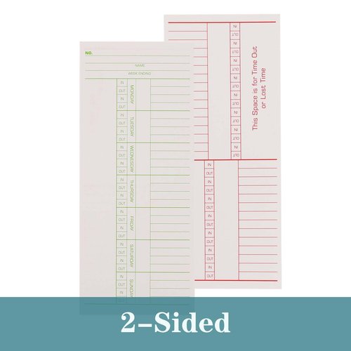 ALGLEA 500PCS Time Cards for Employees Weekly, 2 Sided Time Sheets, 3-3/8" x 8-1/4", Green/Red