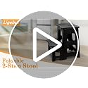 2 Step Stool Foldable for Adults—Plastic Folding Step Stool in Black (Ligebul)