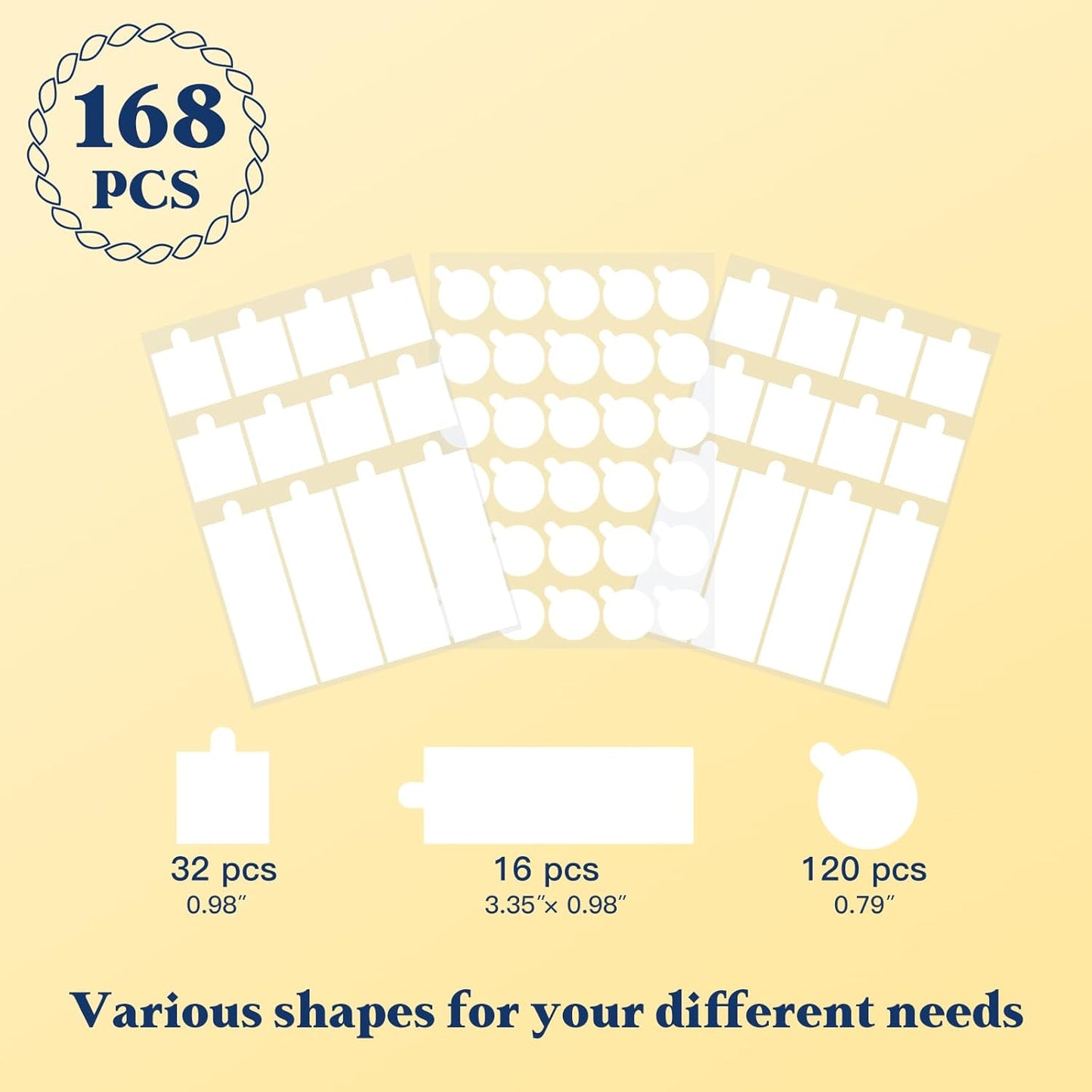 Vimiroo Clear Sticky Dots - Heavy Duty Removable Adhesive Strips for Walls | 168 Double-Sided Tape Dots
