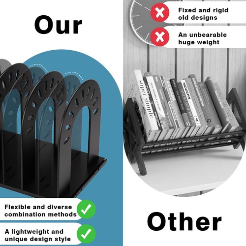 AIFEIRIC File Organizer,Desk Organizer,Binder Organizer for Desk, Mail Organizer,Adjustable Vertical Magazine File Holder for Office School & Classroom (black)
