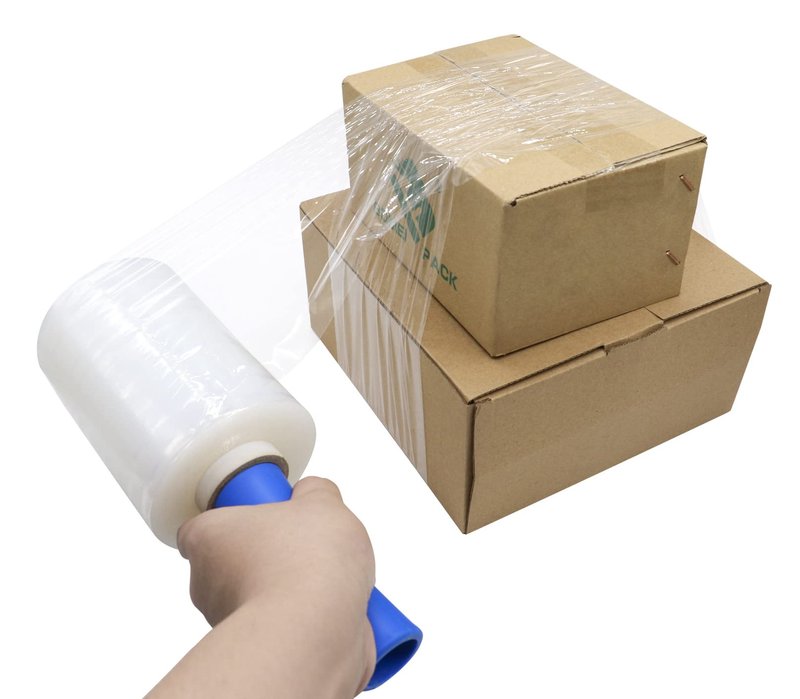 BOMEI PACK Plastics Industrial Mini Stretch Wrap Film Replacement 5" x 1000ft Roll, 80 Gauge for Moving, Packing Wrap Industrial Strength- Self Adhering Packaging Heavy Duty, 2 Pack