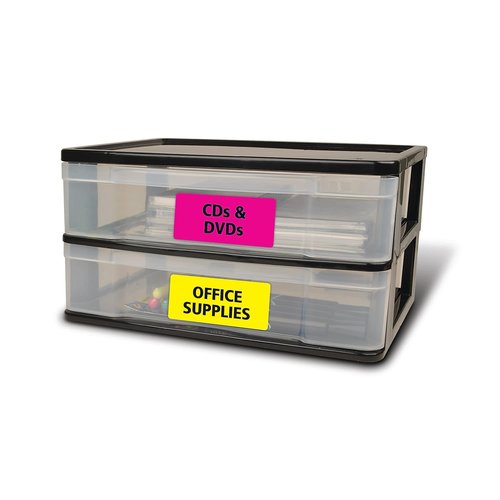 Avery Multipurpose Labels, Removable, Assorted Neon, 2 x 4 Inches, 5 Packs (6481)