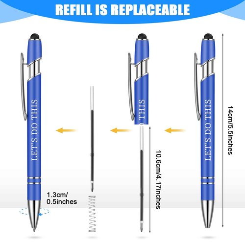 Sherr 80 Pcs Motivational Inspirational Quotes Ballpoint Pens with Stylus Tip 5.6 Inch Funny Ink Pen Bulk Inspirational Gifts for nurse Women Office Supplies Black Ink(Assorted,Encouraging)