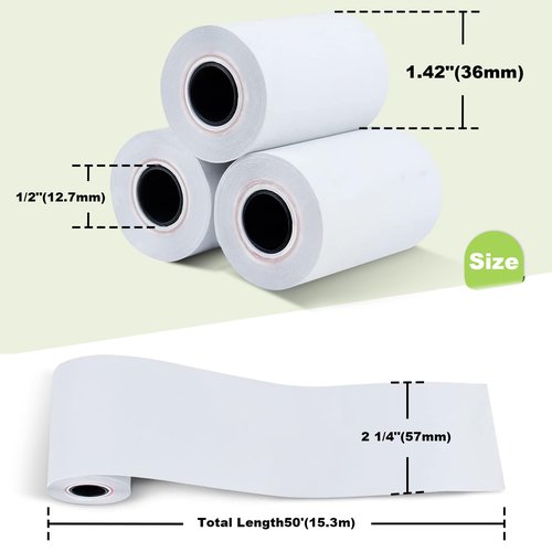 MFLABEL 2 1/4" x 50' Thermal Paper Cash Register POS Receipt Paper Credit Card Paper 50 Rolls