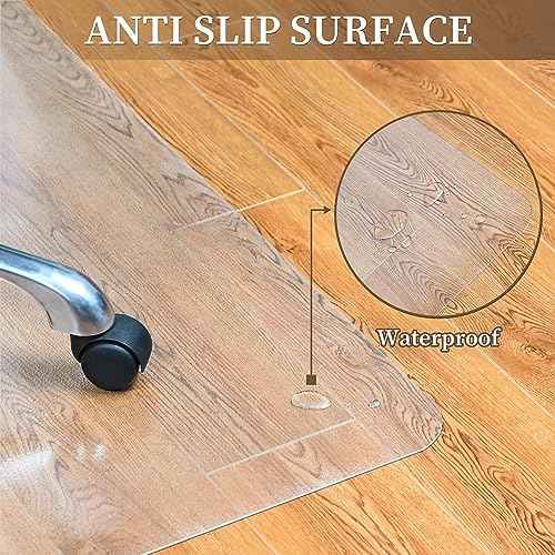 Office Chair Mat for Hard Floors, 35¡± x 55¡± Large Floor Protector Mats, Easy Rolling Desk Chair Mat for Hardwood, Clear, Easy to Clean (Rectangle)