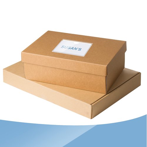 Outus 500 Pack Self Adhesive Index Card Holder Clear Plastic Label Pockets with Top Open for Loading Sticky Business Card Sleeves for Storage Bins Library Organizing Photo Protecting(4.06 x 2.48 Inch)