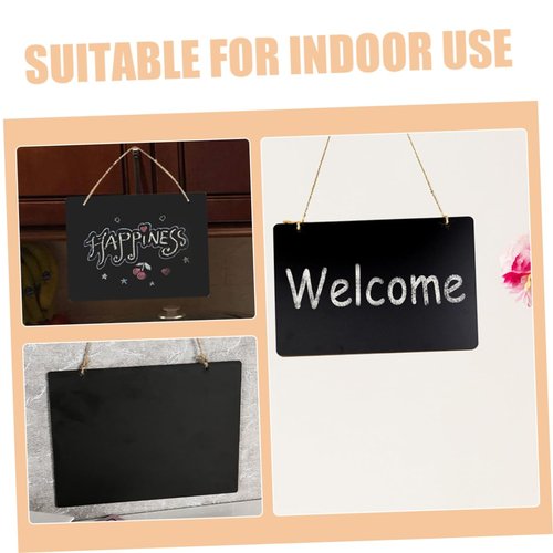 FAVOMOTO 5pcs Small Hanging Chalkboard Signs Double-Sided Wooden Message Boards for Indoor Decor Blackboard with Construction for Sharing Messages and Creative Displays