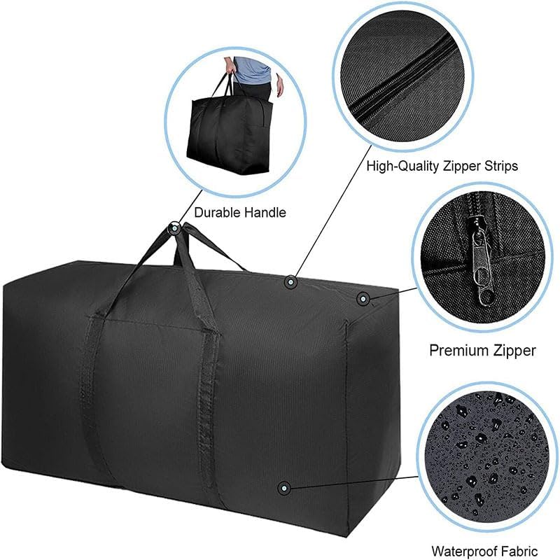 1 Pack 60L Sturdy Oversized Storage Bag for Moving, Traveling,A Durable Backpack with Double Zippers and Reinforced Handles,Small