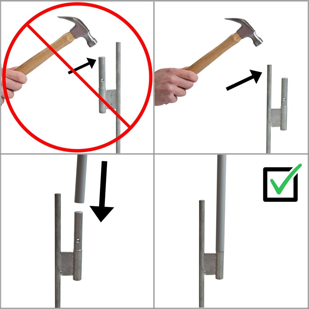Vispronet Premium Extra Large Feather Flag Pole Set – Swooper Flag Pole Set Includes (6) Poles, (1) Ground Stake, (1) Cross Base & Weight Bag, and (1) Carrying Bag – Fits 2.8ft x 14.8ft Flags