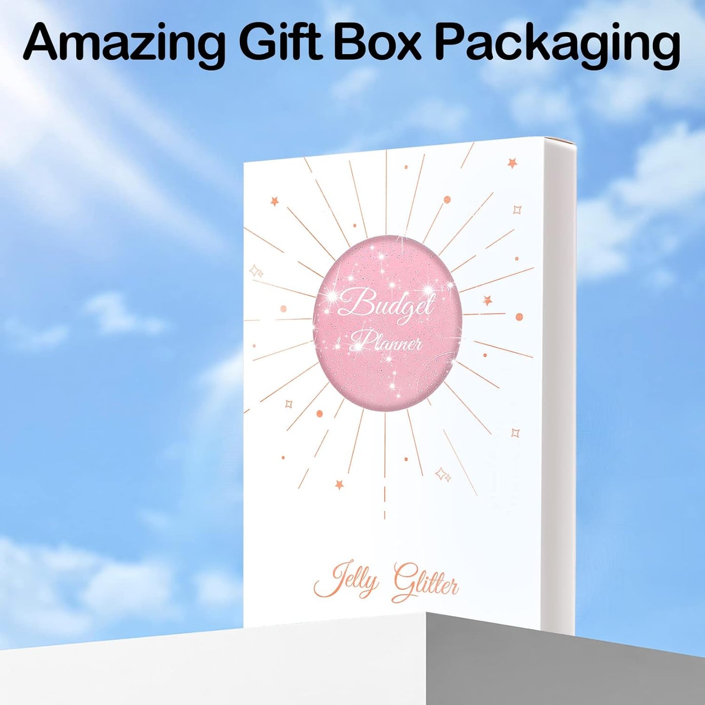 Skiennix Budget Binder - Zipper Envelopes & Rose Gold Stickers | 6 Card Slots & 24 Expense Sheets