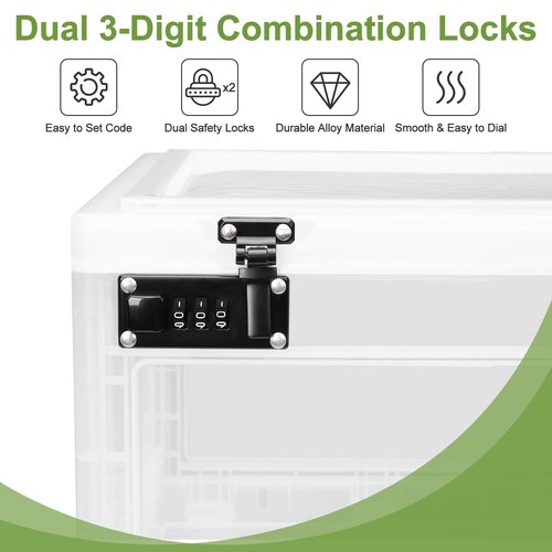 GLOQESEN Large Medicine Lock Box, Personal Items Lockable Container for Phone/Tablet, Refrigerator Locking Storage Bin for Snack/Food, Childproof First AID Locked Cabinet