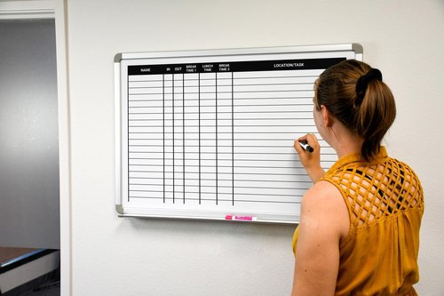 Regine Switzerland Dry-Erase Scheduling Whiteboard - 36" x 24" | Ideal for Lunch and Break Planning