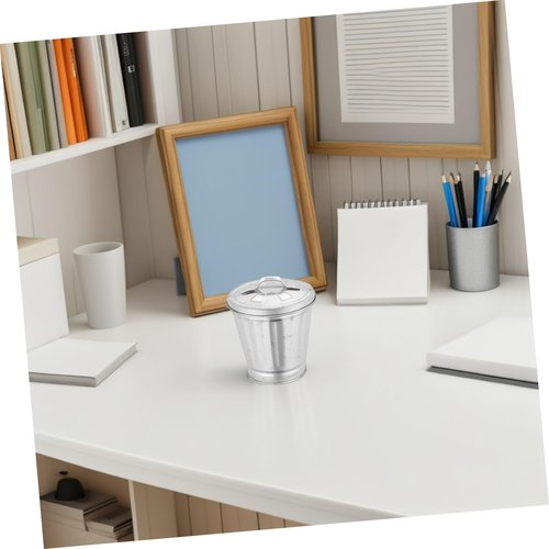 jojofuny 9 Pcs Metal Mini Trash Can - 3.5*3.7 Inch Toy Garbage Cans, Small Desktop Storage Bin with Lids for Special Party Favors, Small Ashtray with Lid, Cute Flower Pot, Snacks Holds, Pencil Holder