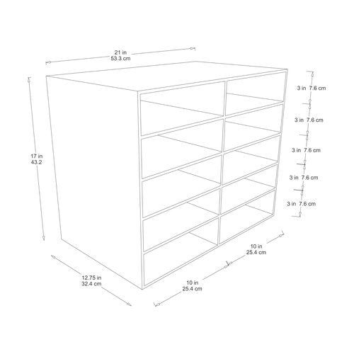 Classroom Keepers Organizer, 10-Shelf, Red, 17" H x 21" W x 12-7/8"D, 1 Unit