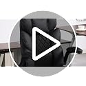 Vonesse White Office Chair with Flip-Up Armrests, Dual-Layer Backrest & PU Leather