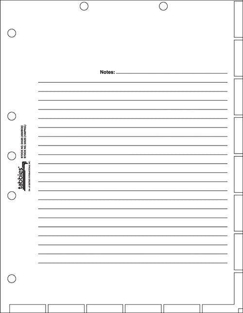 Tabbies, TAB54520, Medical Chart Index Divider Sheets, 400 / Box , White