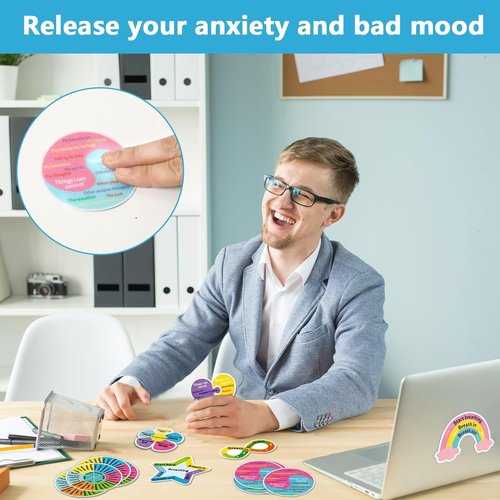 Breath Calm | 48 Pcs Reusable Mindfulness Sensory Stickers - Calming Adhesive Strips for Anxiety Relief
