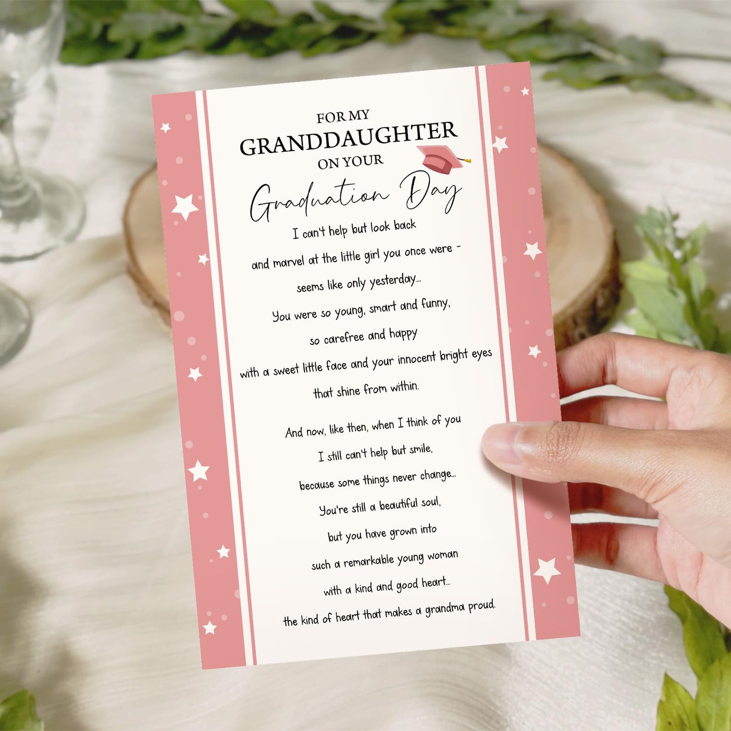 Ogeby Heartfelt Granddaughter Graduation Card, Poem Congratulations Card from Grandpa, For My Granddaughter On Your Graduation