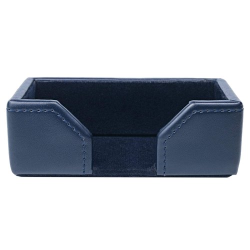 Dacasso Navy Blue Bonded Leather Business Card Holder