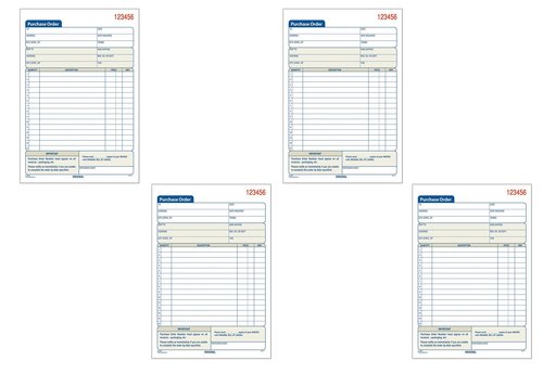 Adams Purchase Order Book, 2-Part Carbonless, White/Canary, 5-9/16 x 8-7/16 Inches, 50 Sets (DC5831), 4 Pack