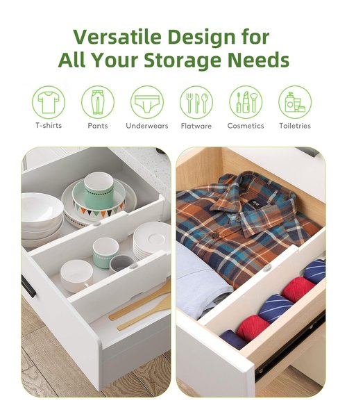 Irosiy Adjustable Non-Slip Drawer Organizer – Versatile Storage Tray for Kitchen, Wardrobe & Office, 11.6" to 17" Length, Durable ABS & Silicone Base, Easy Assembly
