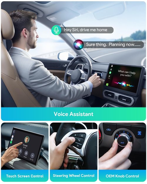 FAHREN Wireless CarPlay Adapter for iPhone& Android Auto, Support Netflix/YouTube, Mini Android Auto Wireless Adapter, Plug & Play,Only Fit with The 2018+ Cars with OEM Wired CarPlay