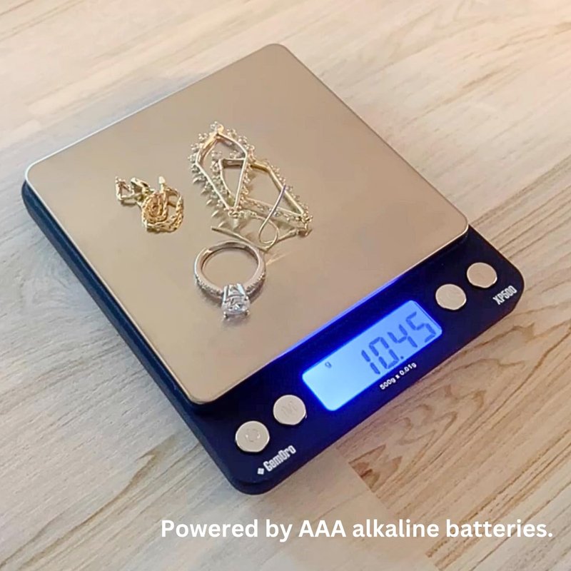 GemOro Platinum XP500 | Jewelers Pocket Scale | Countertop Portable Scale with Durable Precision | Digital Accurate Tool with Expert Professional Reading & Accuracy 500g x 0.01g Readability (Silver)