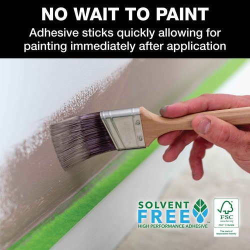 FrogTape Multi-Surface Painters Tape with PAINTBLOCK, 1.5 Inch Wide (1.41 In. x 60 Yds), Medium Adhesion, Green, 10 Rolls (242834)