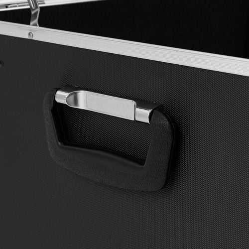 MUSESPANI Portable File Storage Box, 19.2" x 15" x 16 Aluminum Alloy File Lock Box, Mobile Lock Box with Handle, Combination Locking Cabinet for Filing Office Documents (black)