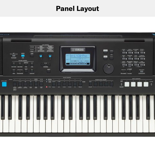 YAMAHA, 61-Key Touch-Sensitive Advanced Portable Keyboard with Music Rest and Power Adapter, (PSRE473)
