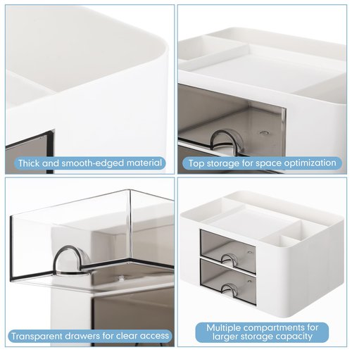 AmazingSpark 11 Pcs White Office Supplies Set Multi-functional Pen Organizer and Accessories with Tape Holder, Stapler, Staple Remover, Staples, Tape, Clips Set, Ruler, Scissor, Pen, Sticky Notes