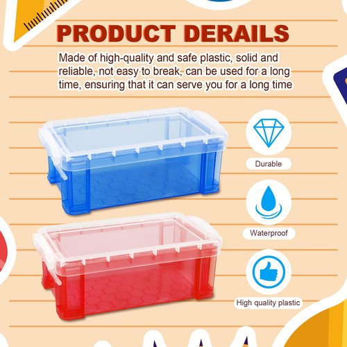 20 Pcs Plastic Crayon Box Bulk Stackable Crayon Organizer Storage Containers with Latching Lid Stationery Storage Containers for Office School Classroom Supplies Crayons Pens Mini Pencils Gifts