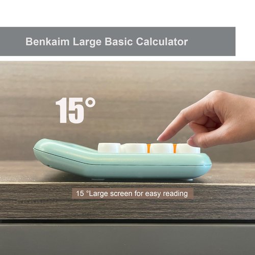 Calculators, Benkaim Desk Calculator, Basic Standard Calculator,12 Digit Large LCD Display Big Button for School, Home & Business Use, Gold Desk Accessories(Beige)