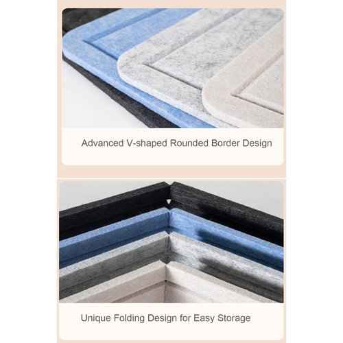 2Pcs Foldable Large Felt Bulletin Board - 36'' x 18'', Decorative Picture Framed Display Board with 70 Rose Pins for School, Home, Kitchen & Office Walls