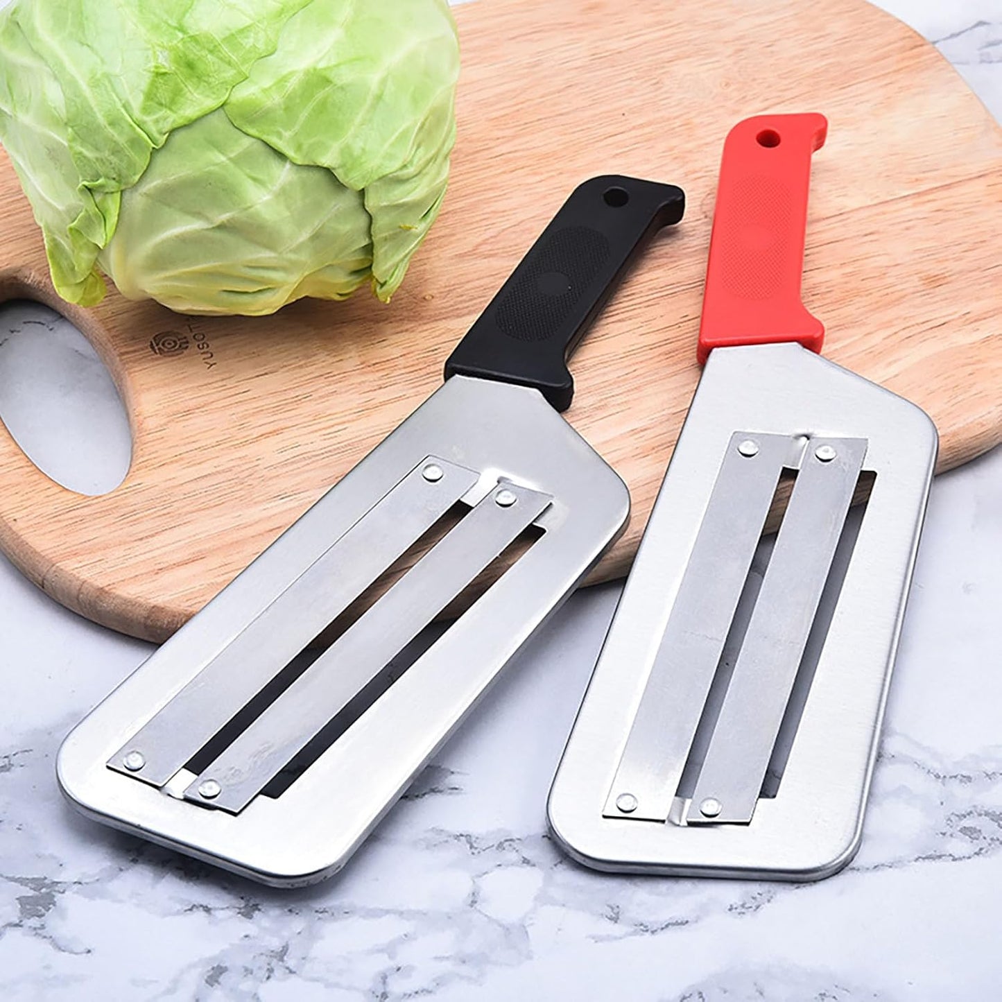 (2 Pack) Cabbage Shredder for Coleslaw,Stainless Steel Cabbage Slicer Shredder,Kitchen Lettuce Knife