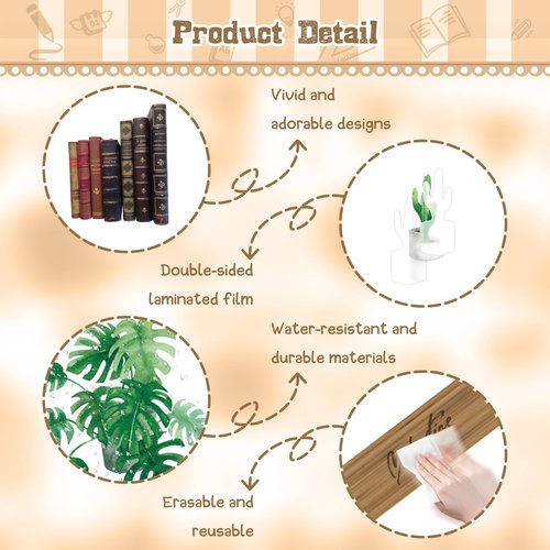 Bookshelf Bulletin Board Set Back to School Plant Motivational Classroom Decoration Reading Poster Potted Plant Back to School Cutouts for Library Office Chalkboard Wall Door Decor Supply