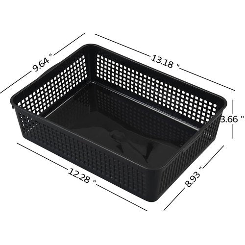 Wekioger A4 Ppaer Storage Basket, Plastic File Basket Tray, 6 Pack, R