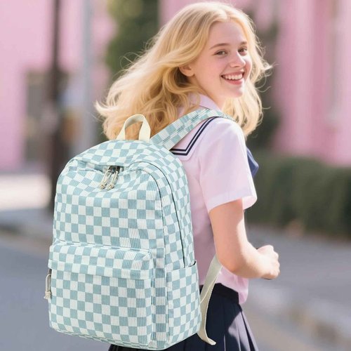 Bluboon School Backpack Set Girls Womens Laptop Bookbag Casual Daypack Fits 15 inch Laptop with Lunch Tote Bag and Pencil Bag