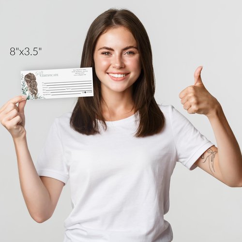 25 Personalized Gift Certificates with 25 Quick Seal Envelopes - Unique Design for Small Business, Retail Shop, Florist, Salon, Farmers Market, and Much More