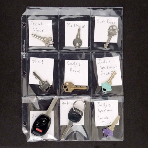 StoreSMART Key Holder - Clear Vinyl Binder Pages - Top Load with Flaps -20-Pack - (RMSTWPF-KEY-20)