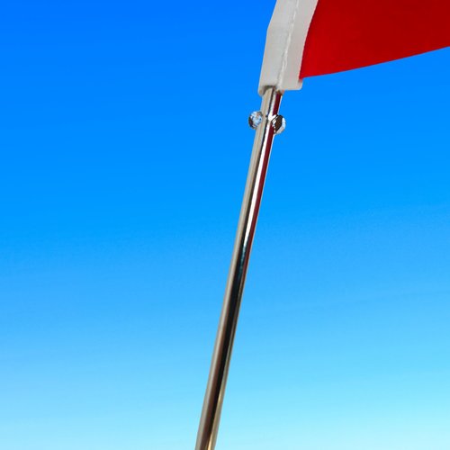 United States Table Flag 5.9 x 8.9 Inch - USA - US - American Desk Flag with 13 Inch Chrome Pole and 3.07 Inch Base - Deluxe Satin Fabric