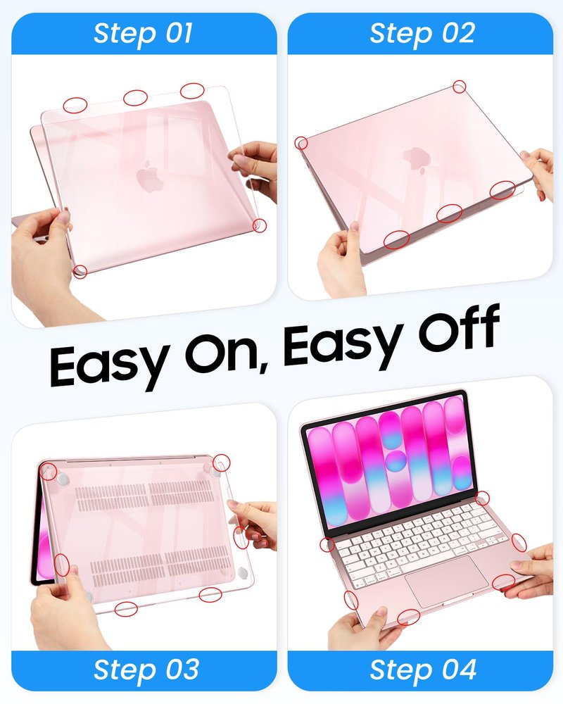 Fintie Case for MacBook Neo 13 Inch A3404 (2026 Release) - Protective Ultra-Thin High Transparency Snap On Hard Shell Cover for MacBook Neo 13" with A18 Pro Chip (Crystal Blush)
