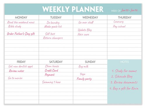 Weekly Planner Notepad - Tear Off Planning Pad with Daily Schedule & Calendar, 52 Sheets, 100gsm Paper, Undated Weekly To Do List Notepad, 10x7 in