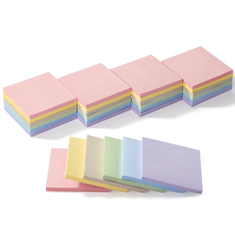 Mr. Pen- Sticky Notes, 3"x3", 24 Pads, 1440 Sheets, Pastel Colors