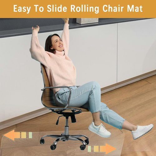 Office Chair Mat for Hardwood Floor, 36"x48" Office Floor Mat for Carpet Rolling Chair Heavy Duty Protector for Low Pile Carpet (Rectangle with Lip)