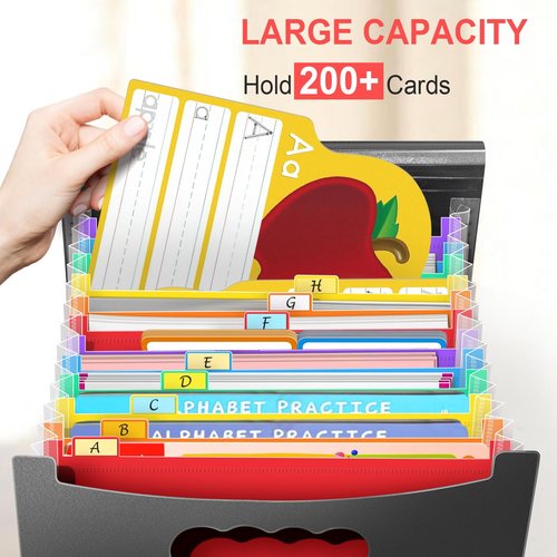 Vowcarol 5x8 Index Card Holder, 5x8 Index Cards Organizer, Expanding Storage Box