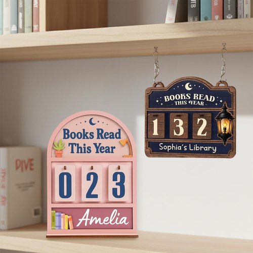 Regine Switzerland Personalized Books Read This Year Counter - Unique Gift for Women Readers | Bookish Decor & Accessories